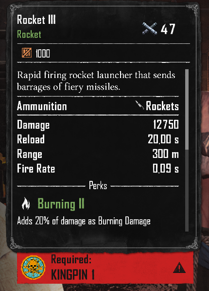 Rocket III (Required:Kingpin 1)